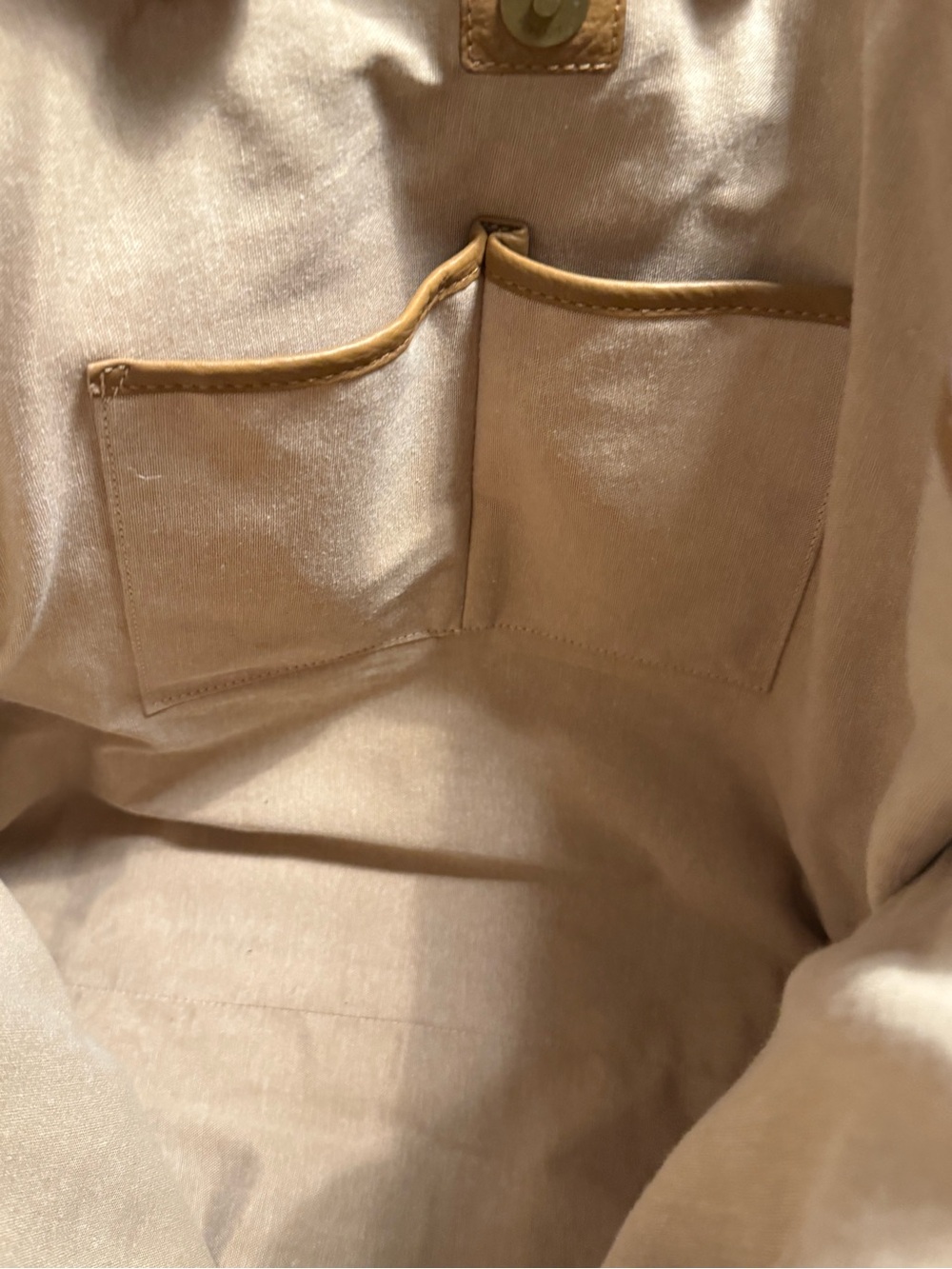 Lucky Brand Mina Tan Leather Tote Boho Chic - Picture 7 of 12